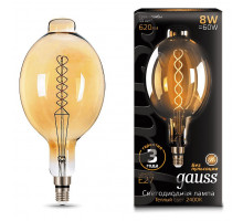 Лампа светодиодная Gauss LED Vintage Filament Flexible E27 8Вт 2400K 152802008