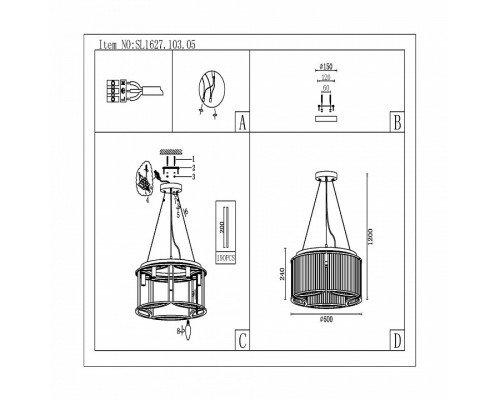 Подвесная люстра ST-Luce Velletri SL1627.103.05