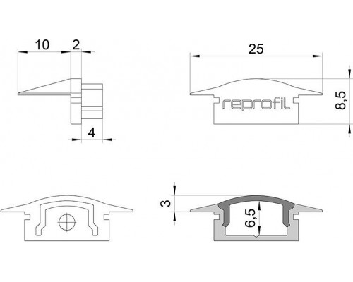 Набор из 10 заглушек для профиля Deko-Light F-ET-01-10 978592