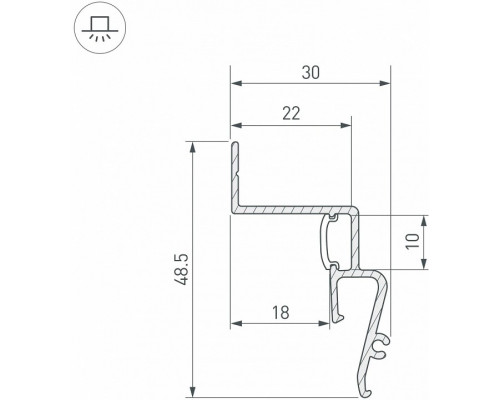 Профиль для контурной подсветки натяжного потолка Arlight STRETCH 042559