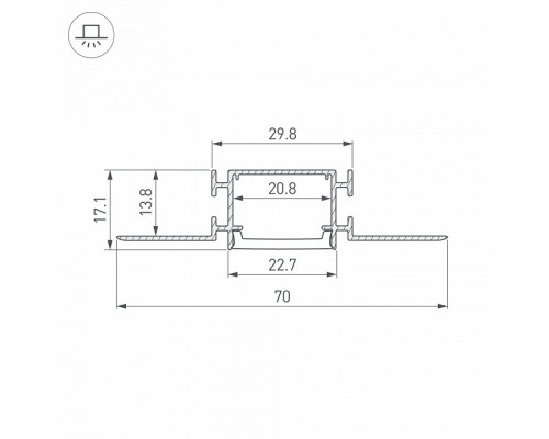 Профиль встраиваемый гибкий Arlight FANTOM-BENT 040331(1)