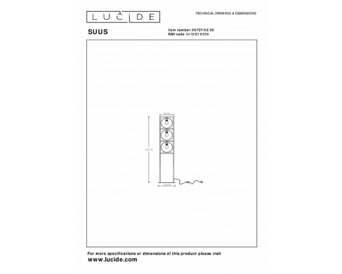 Торшер Lucide Suus 00727/03/30