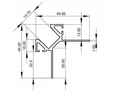 Профиль накладной Deko-Light EV-02-12 975381