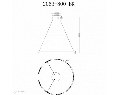 Подвесной светильник iLedex Vision 2063-D800 BK