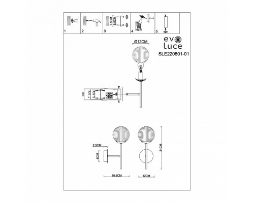 Бра EVOLUCE Andria SLE220801-01