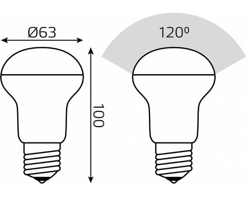 Лампа светодиодная Gauss R63 E14 8Вт 4100K 63228