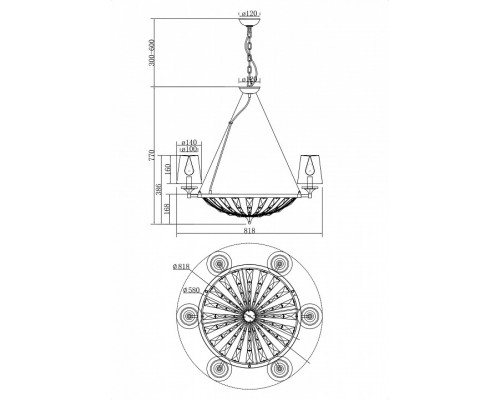 Подвесная люстра Maytoni Pantheon H021PL-06CH