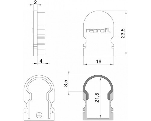 Набор из 10 заглушек для профиля Deko-Light R-AU-02-10 979520