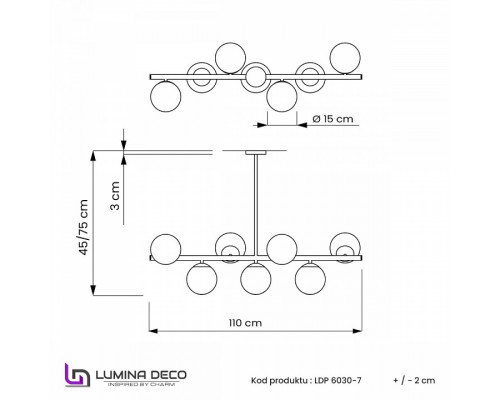 Люстра на штанге LUMINA DECO Fredica LDP 6030-7 MD