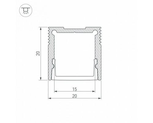 Профиль накладной Arlight SL-SLIM20-H20-2000ANOD 023722