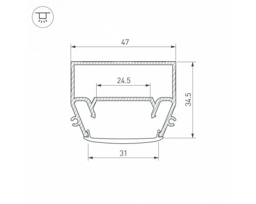 Профиль накладной Arlight STRETCH 040699