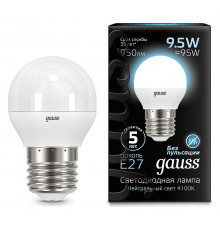 Лампа светодиодная Gauss LED Globe E27 9.5Вт 4100K 105102210