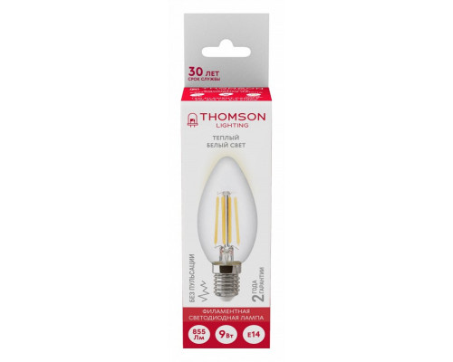 Лампа светодиодная Thomson Filament Candle E14 9Вт 2700K TH-B2069