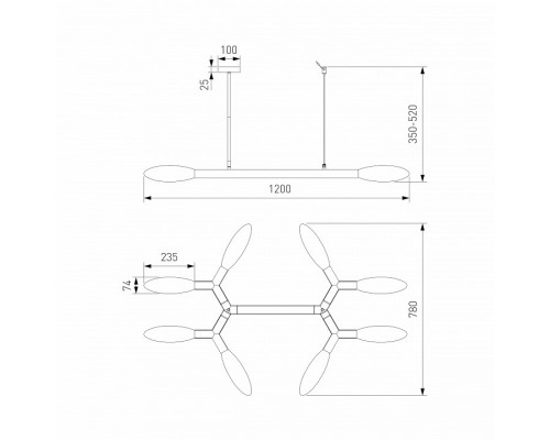 Люстра на штанге Eurosvet Covalent 30180 черный